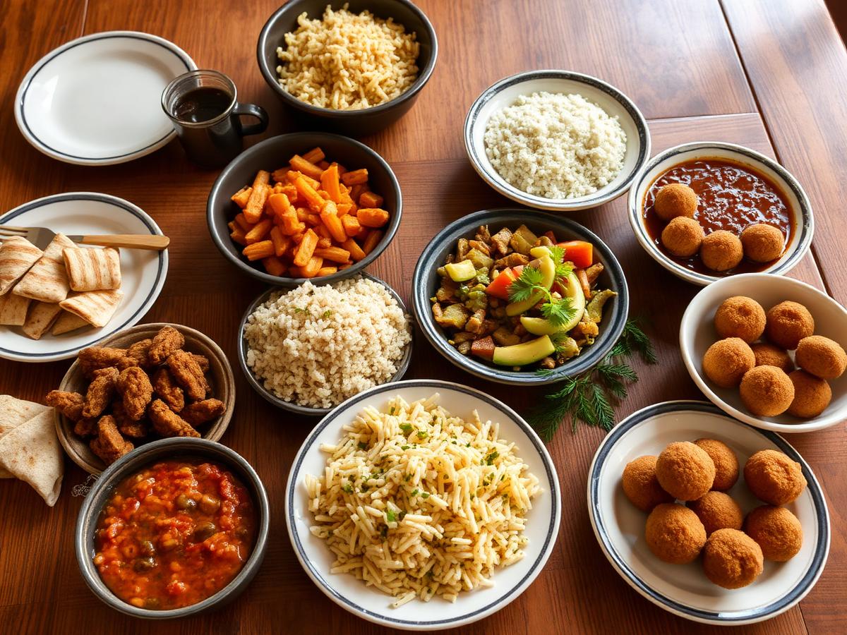 Egyptian dining spread